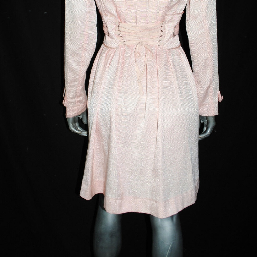 Aria Dress Peach Button Down Long Sleeves CORSET - Picture 7 of 8